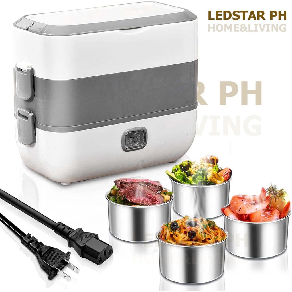 Portable Electric Lunch Box Heating Double Layer Stainless Mini Rice