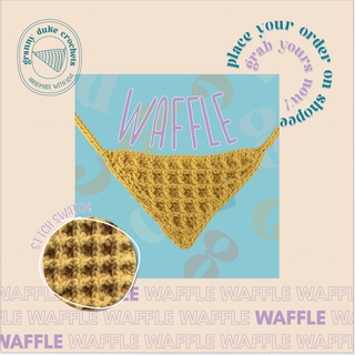 Waffle - GDC Dog Bandanas (customizable crochet pet scarfs for small, medium, large cats and dogs)
