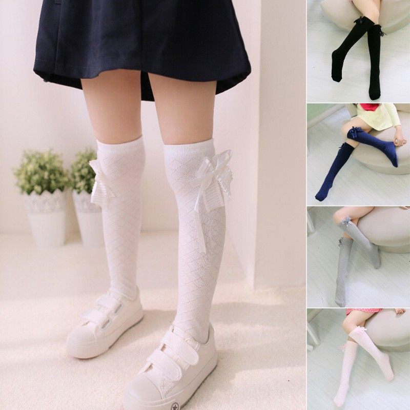 kids knee high socks with bows