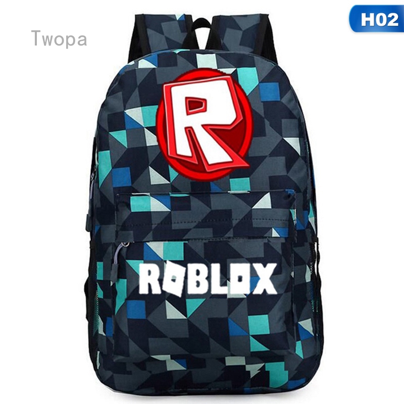 Twopa Roblox Backpack Kids School Bag Students Boys Girls Bookbag - roblox face kids canvas print roblox kids canvas kids poster