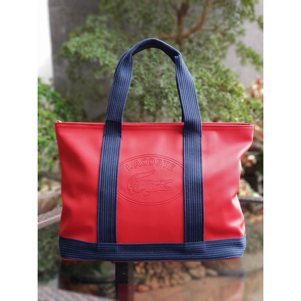 lacoste canvas tote