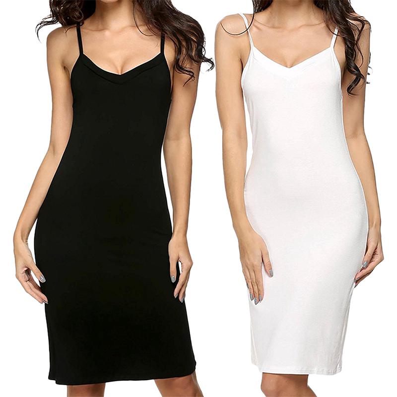 Women Long Spaghetti Cami Slip Camisole Under Dress Liner Shopee