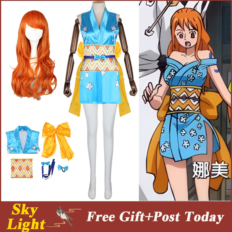 Anime One Piece 2 Years Later Wano Country Nami Cosplay Costume