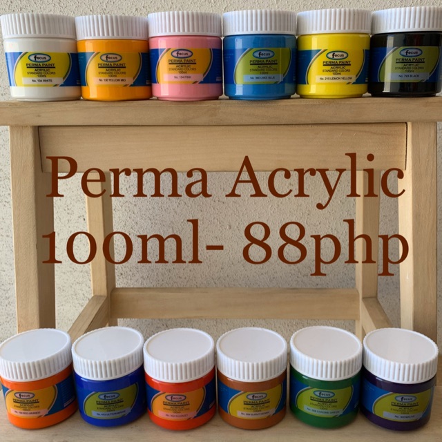 Acrylic Focus Perma Paint 100ml (Basic Colors) Shopee Philippines