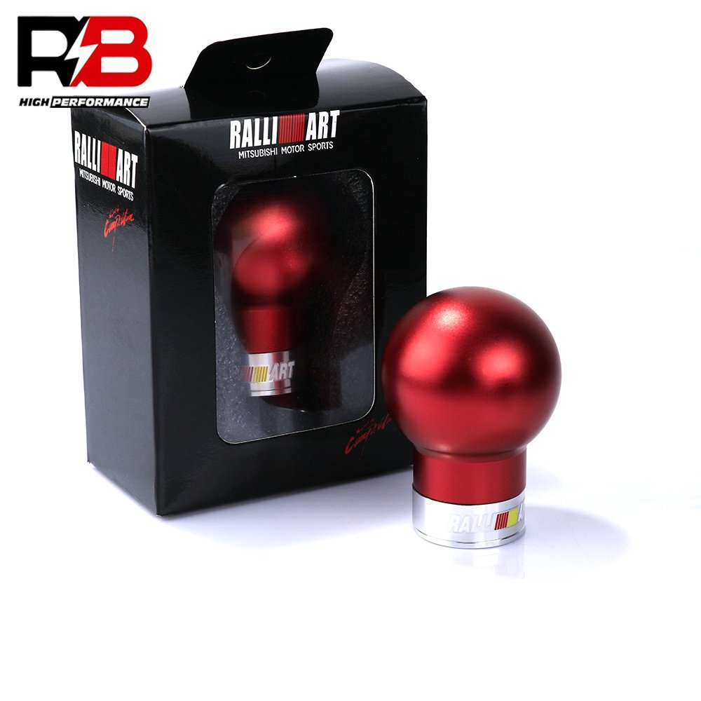 RALLIART Manual Transmission Gear Shift Knob Aluminum Shifter Stick For
