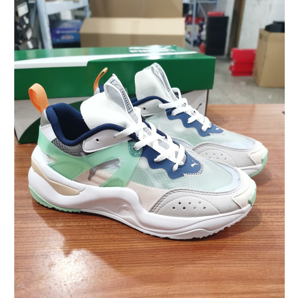 mint green puma shoes