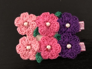Crochet flower hairclip for girls, kids and ladies #4