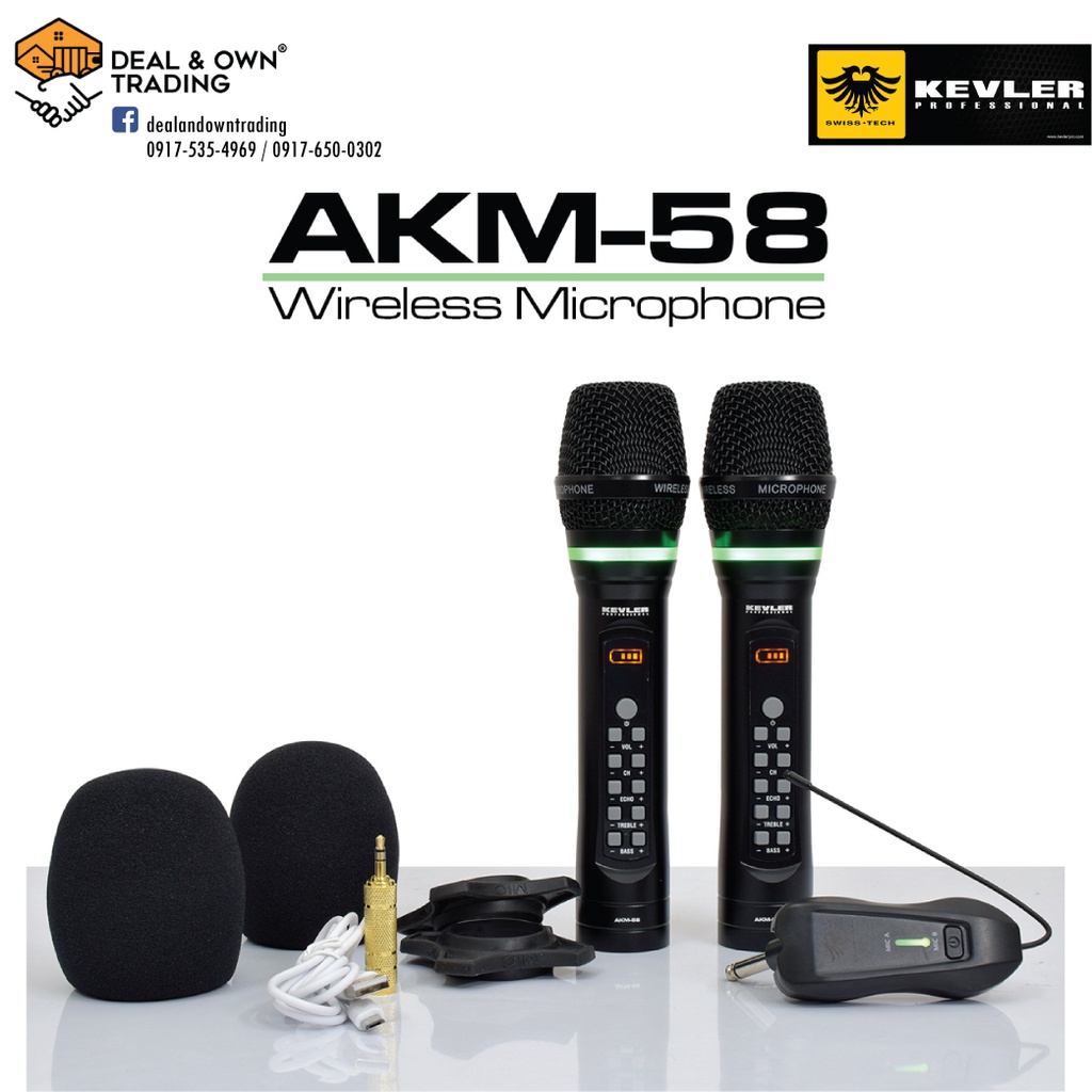 Kevler AKM58 UHF DUAL Wireless Microphone Shopee Philippines