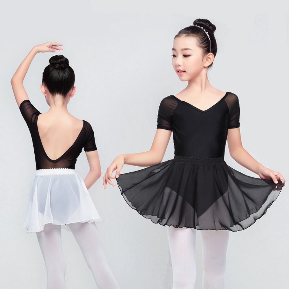 girls black leotard with skirt