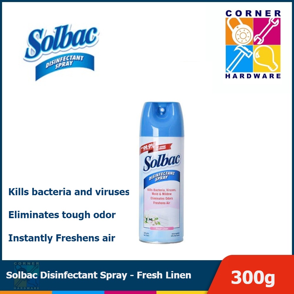 SOLBAC Disinfectant Spray Fresh Linen 300g. Shopee Philippines
