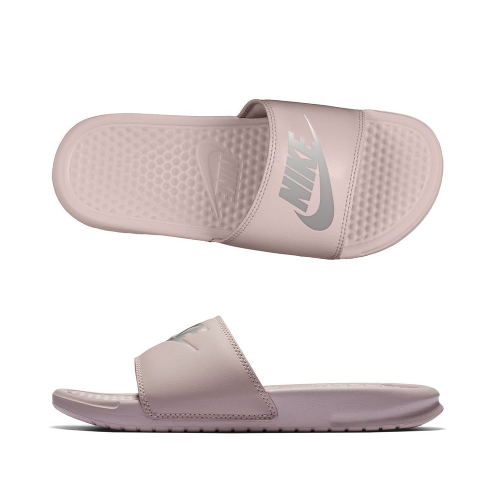 particle rose nike slides