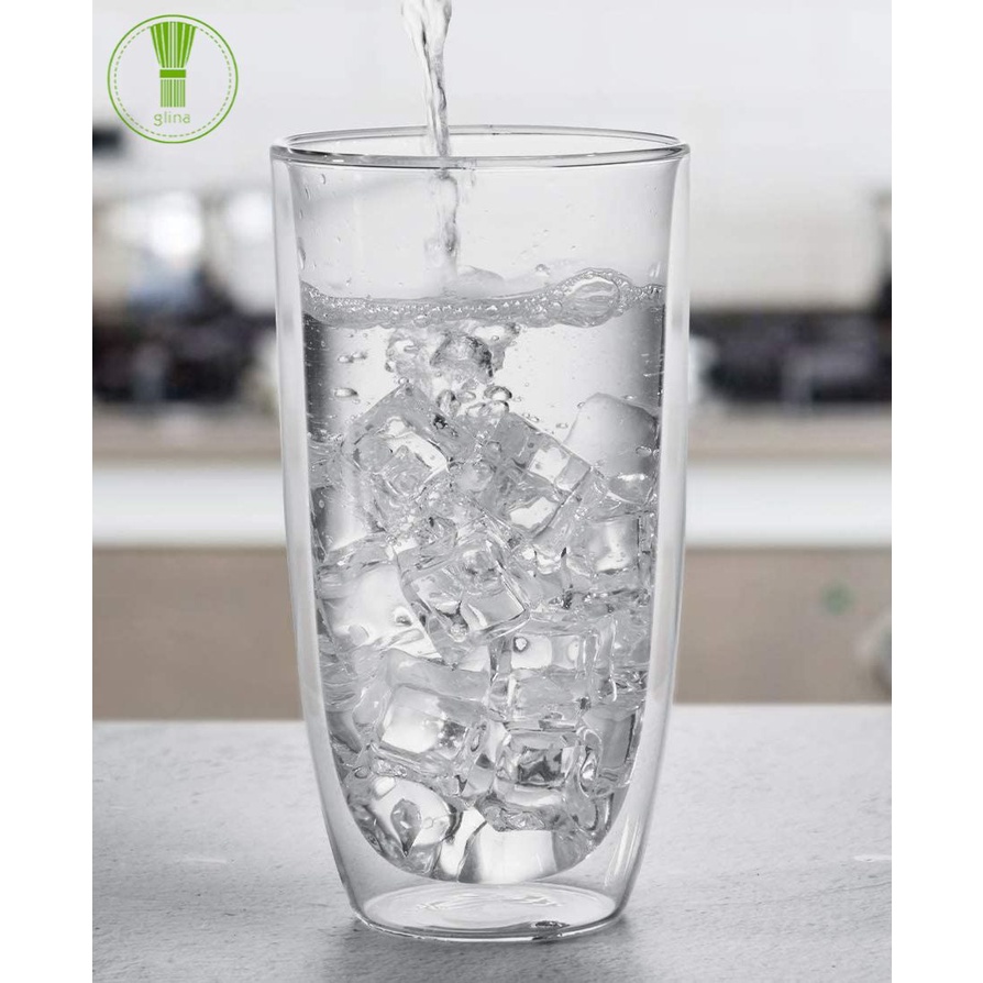 Glina 650ml Double Wall Glass Extra Big Heat Resistant Drinkware Clear ...