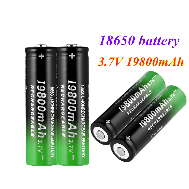 100 New 18650 3 7v 19800mah Li Ion Battery Rechargeable Lithium Batteries For Flashlight Headlamp E Shopee Philippines