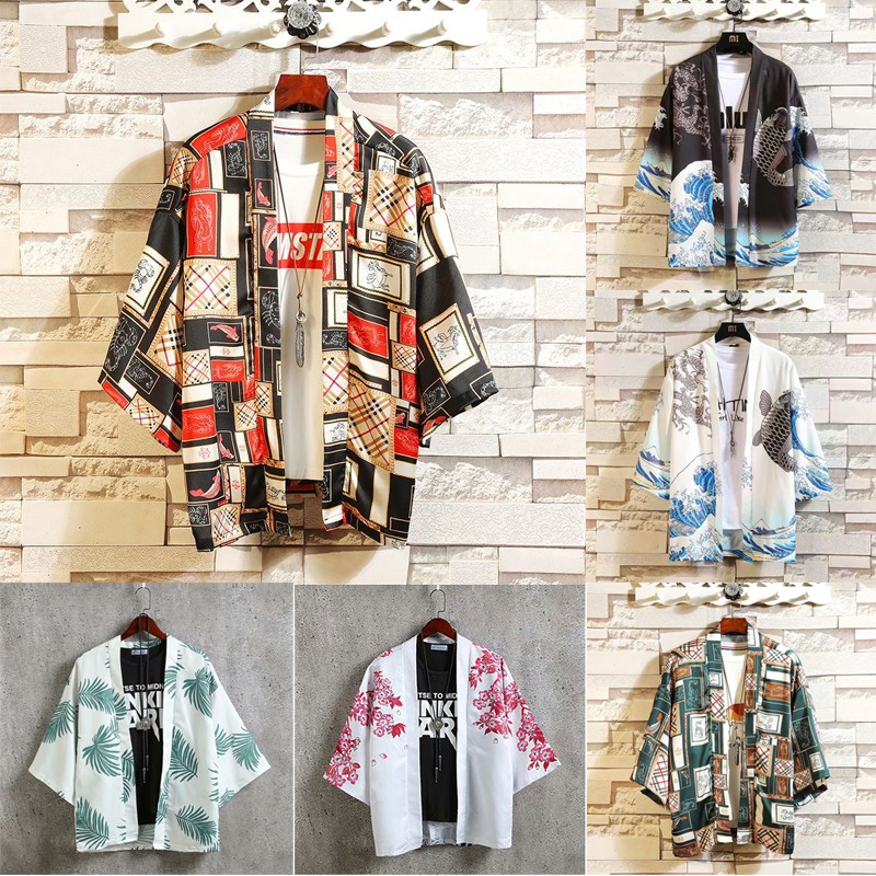 Kimono Unisex yukata Woman men Japanese streetwear samurai costume