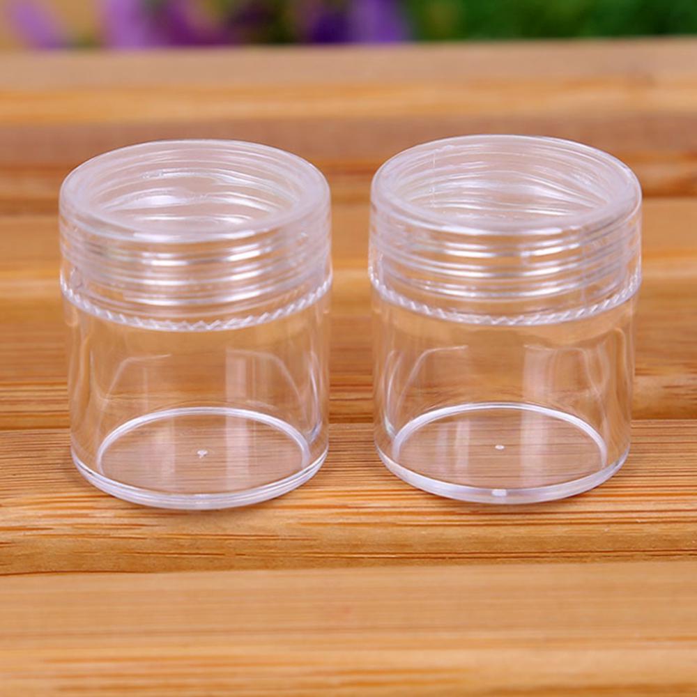 Clear Plastic Jewelry Storage Box With 30 Small Round Cylindrical