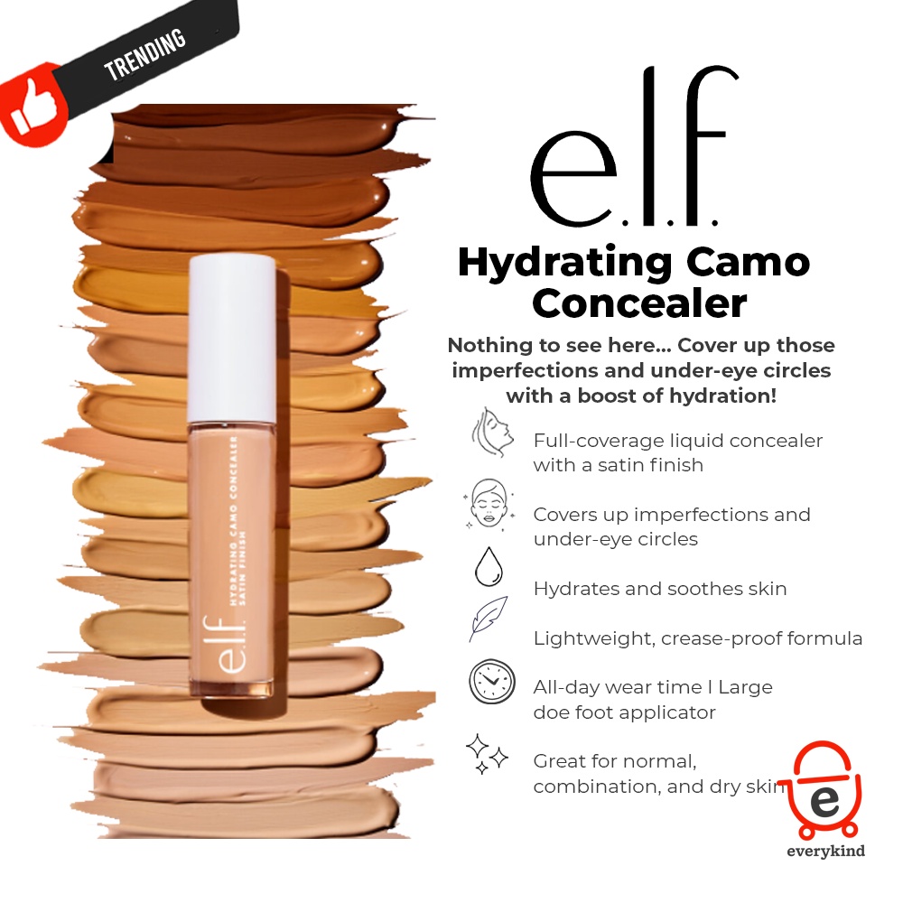 Elf Hydrating Camo Concealer Lightweight, Full Coverage, Long Lasting