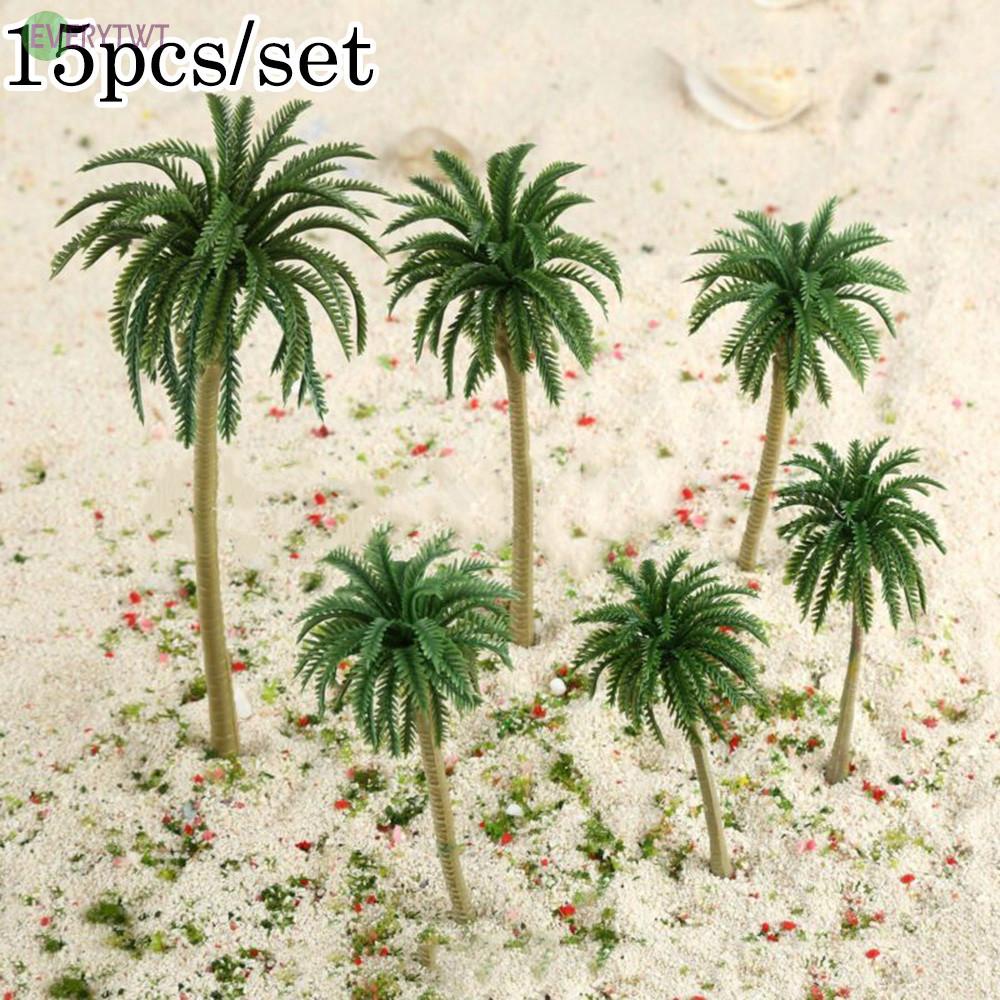 EVER*~15X Multi Sizes Coconut Palm Model Trees Railroad Diorama Scenery ...