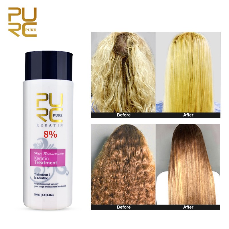 PURC 8% 100ml keratin treatment hair care products hair straightening ...