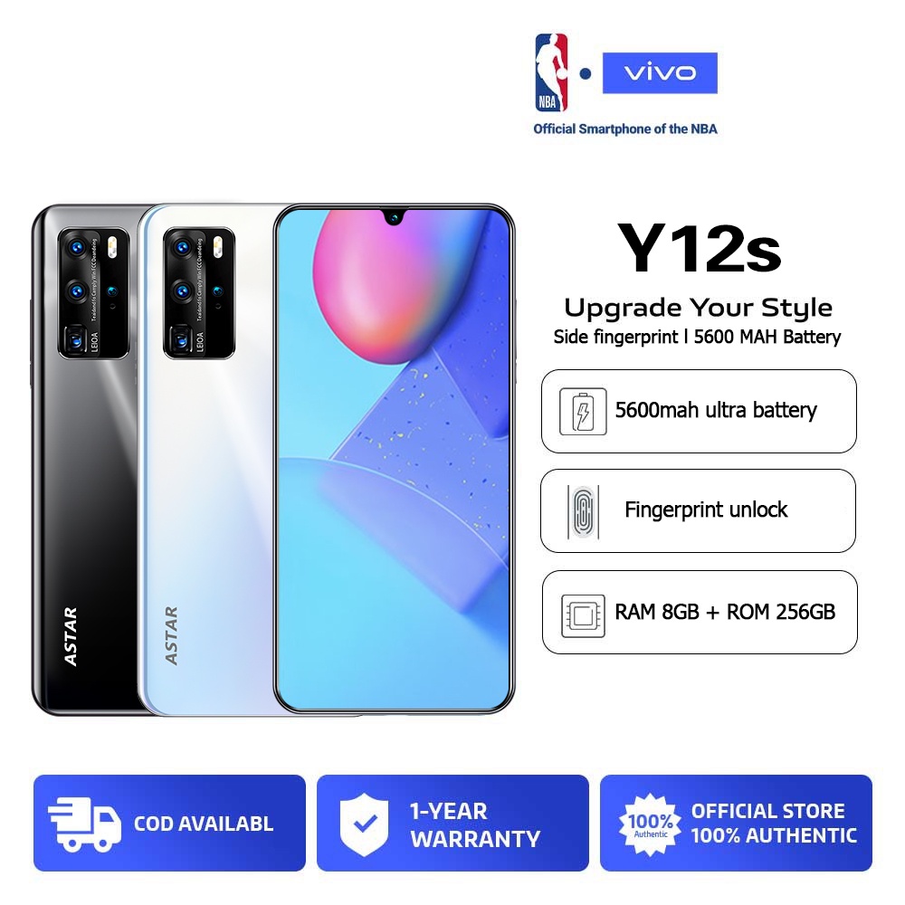 Vivo Phone Y12s Mobile Phone 12gb 256gb Cellphone 5600mah Mobile Phone 18w Fast Charge Smartphone Shopee Philippines