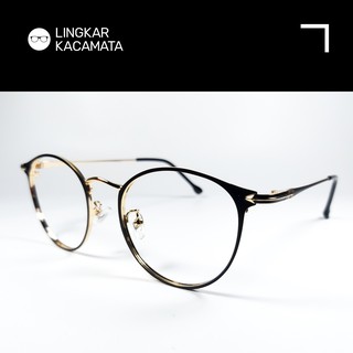 HITAM PRIA Minus Bluray Anti Radiation Photochromic Glasses Women Men Oval Iron Frame Plus Black Gold CLO #4