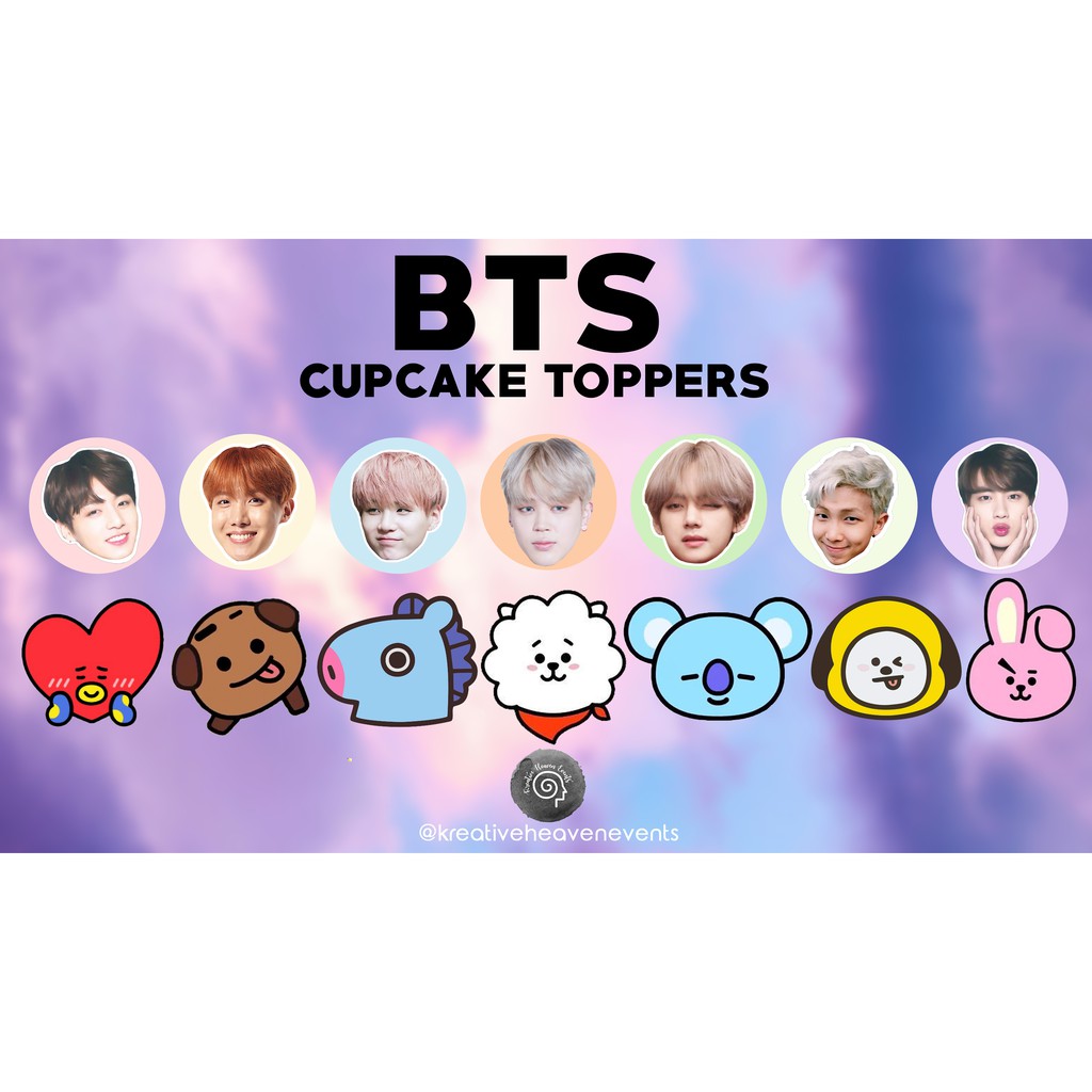 BTS Cupcake Toppers (KHE-BTS05) | Shopee Philippines