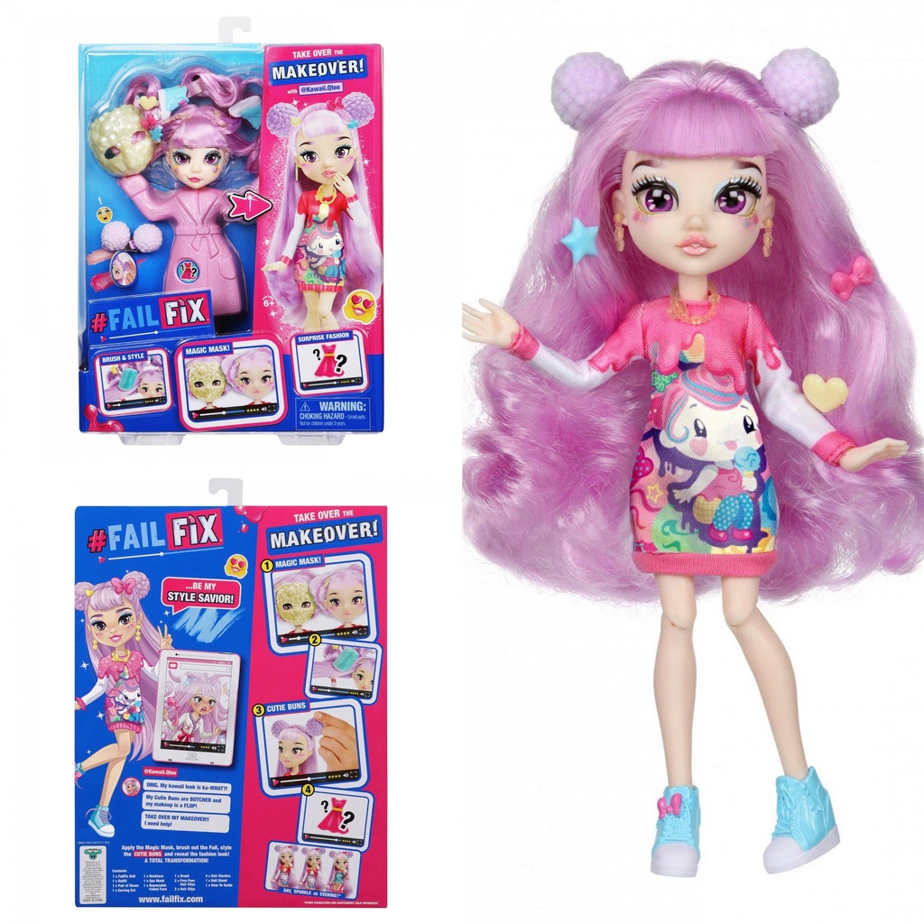 FailFix Total Makeover Doll Pack Toy - Kawaii Qtee Surprise Outfit ...