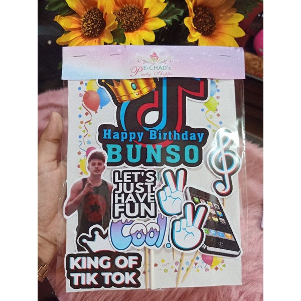 Tiktok Theme Boy Version Cake Topper Shopee Philippines