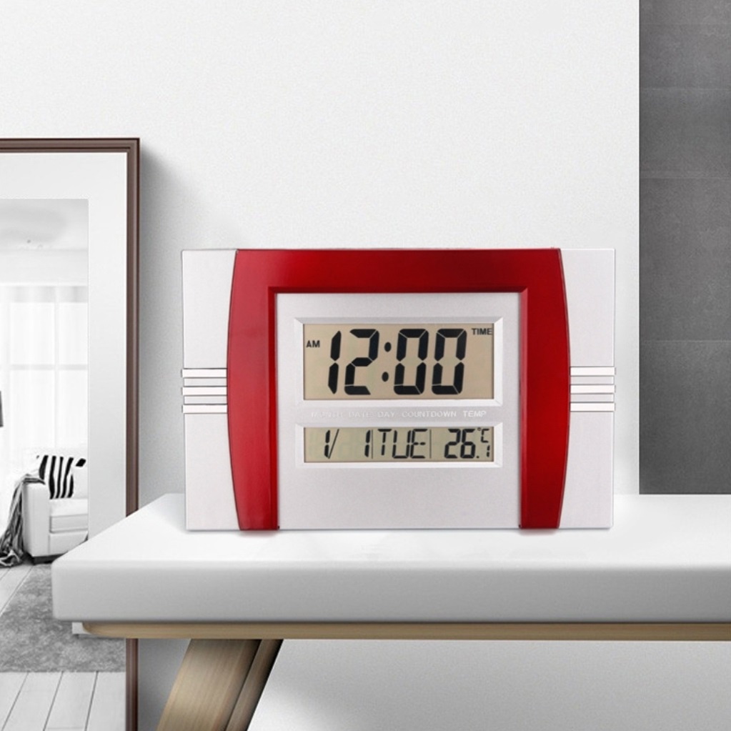 Digital Alarm Clock LCD Display with Timer Temperature and Calendar
