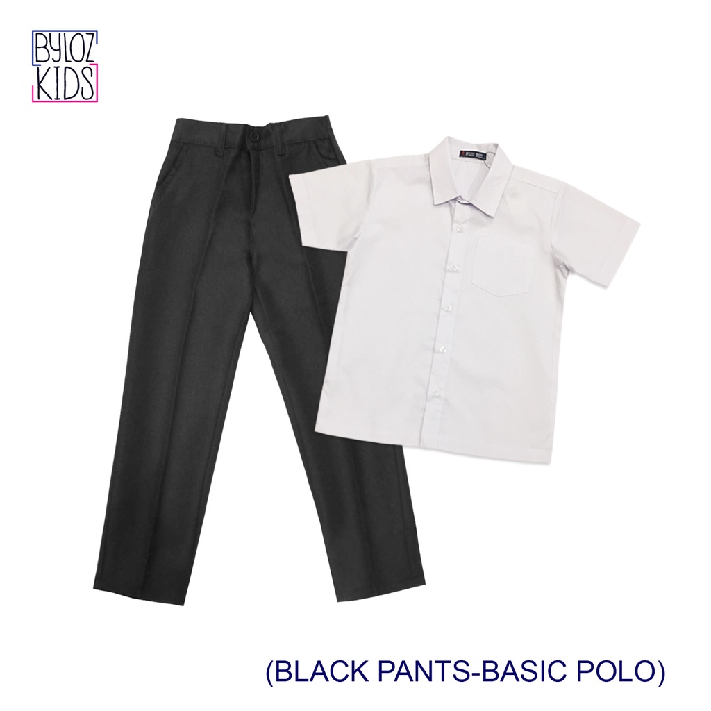 white polo black pants