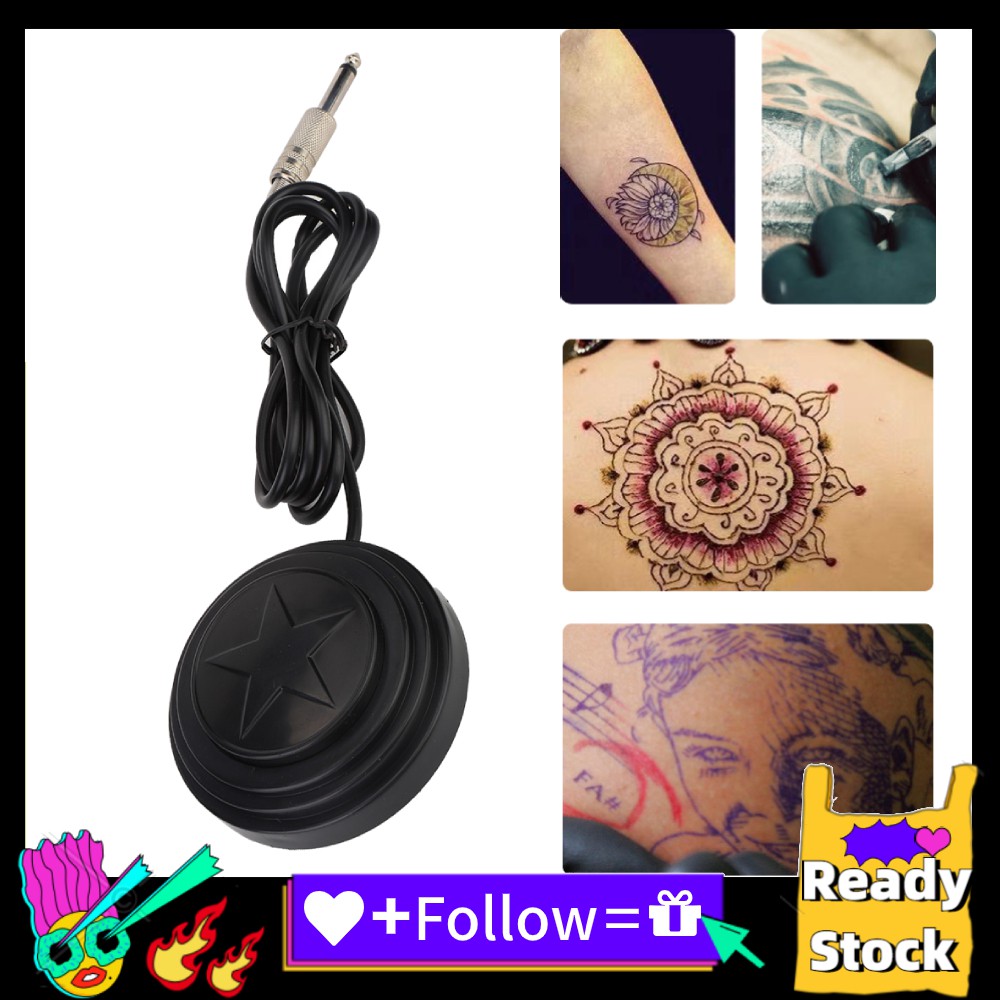 Icegg Black tattoo pedal black round star pattern Jadpes Tattoo switch  machine accessory for power supply Tat cable | Shopee Philippines