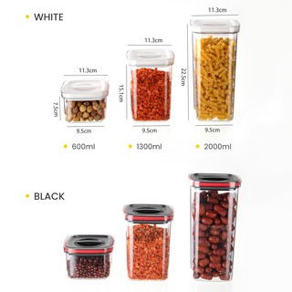 LOCAUPIN Airtight Container Easy Open Lock Lid Dry Food Storage Leak Proof Canister (PET Plastic) #4