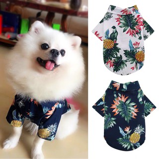 〖27 Pets〗 Dog Clothes Summer Beach Vest Pet Clothing Floral T-Shirt Hawaiian