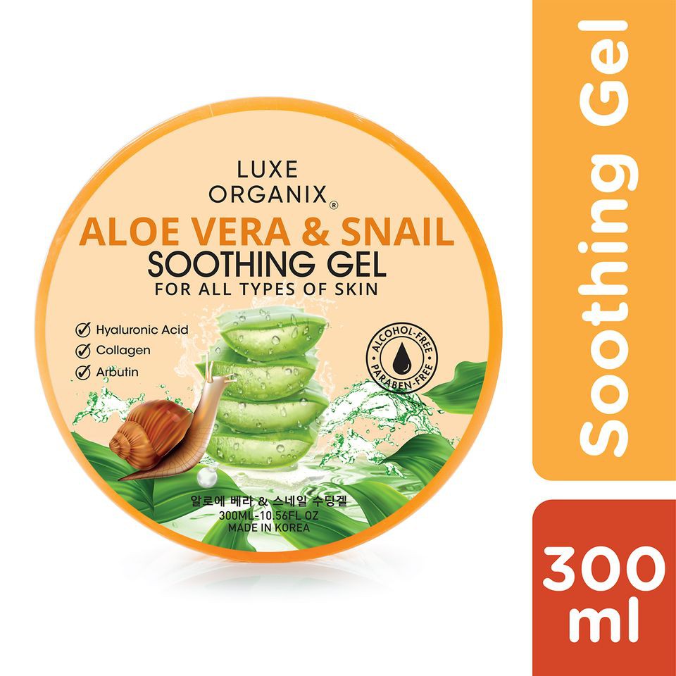 Luxe Organix Aloe Vera And Snail Soothing Gel 95 300ml Shopee Philippines