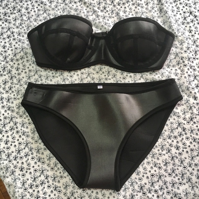 black neoprene bikini