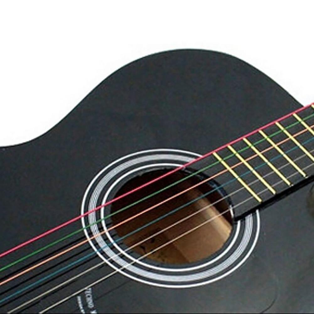 6Pcs Guitar Strings Rainbow Colorful Color Steel Strings Acoustic