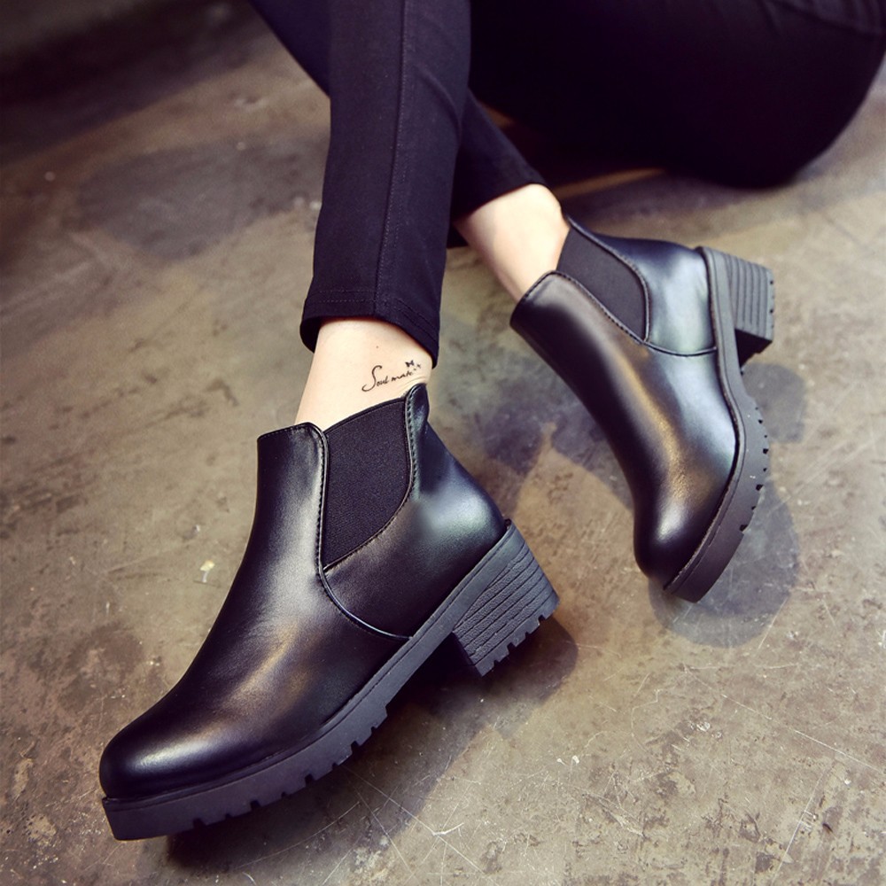 flat leather chelsea boots