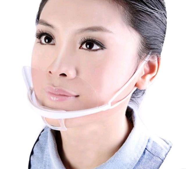 12 Stück Gesichtsschutz Transparente Mund Anti Spucken Schutz mit 4 verstellbaren Verlängerungsgurten für Hotel Restaurant Küche Koch Zahnarzt