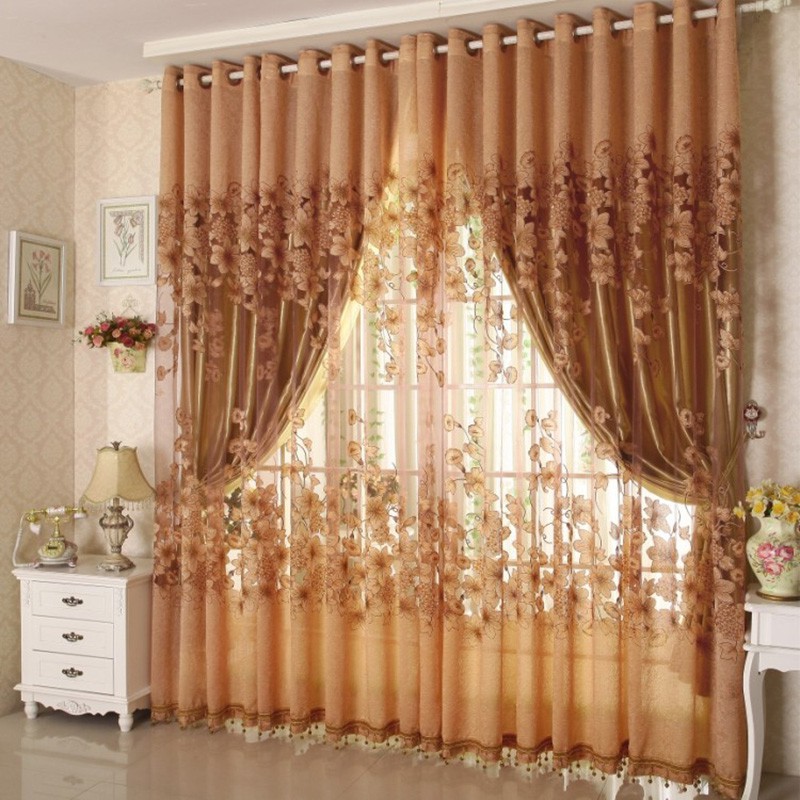 brown sheer scarf valance