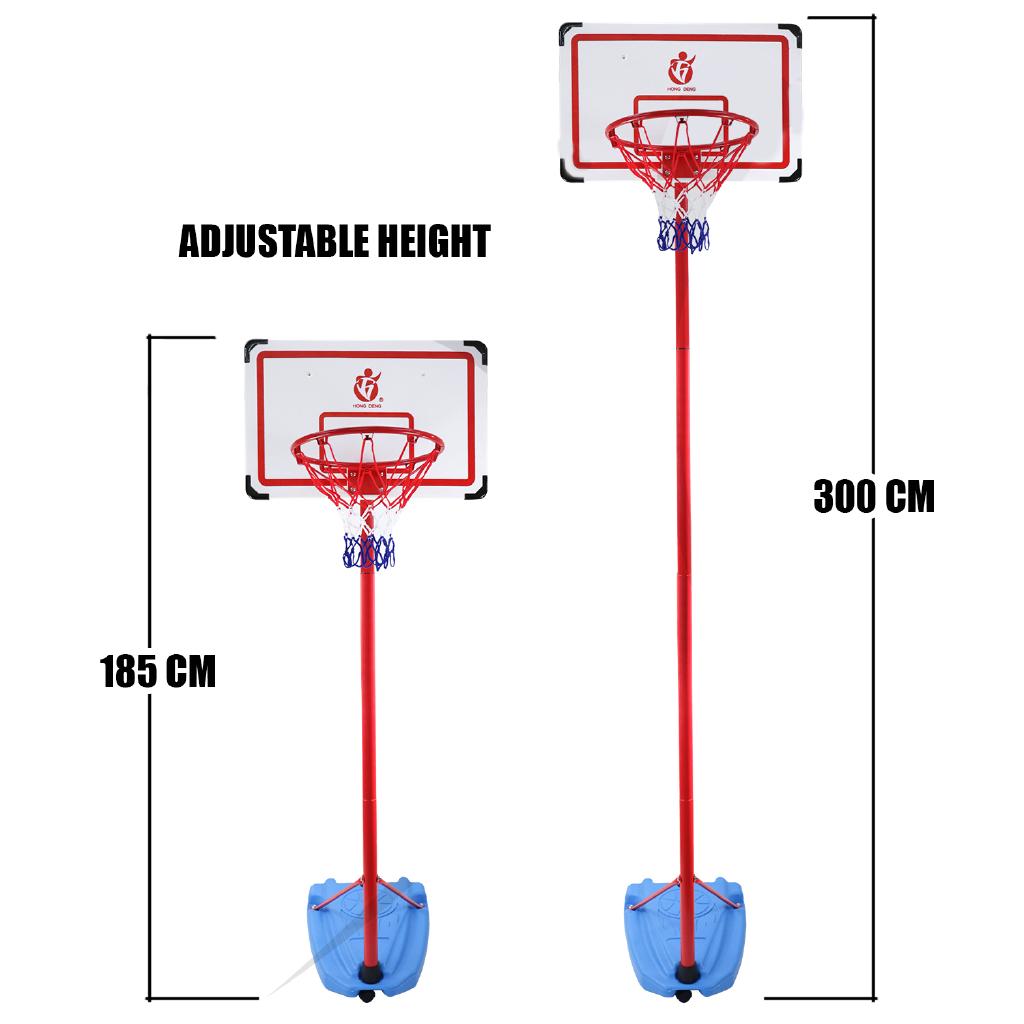 Portable Basketball Hoop Stand with Backboard, Net and Ball, Adjustable