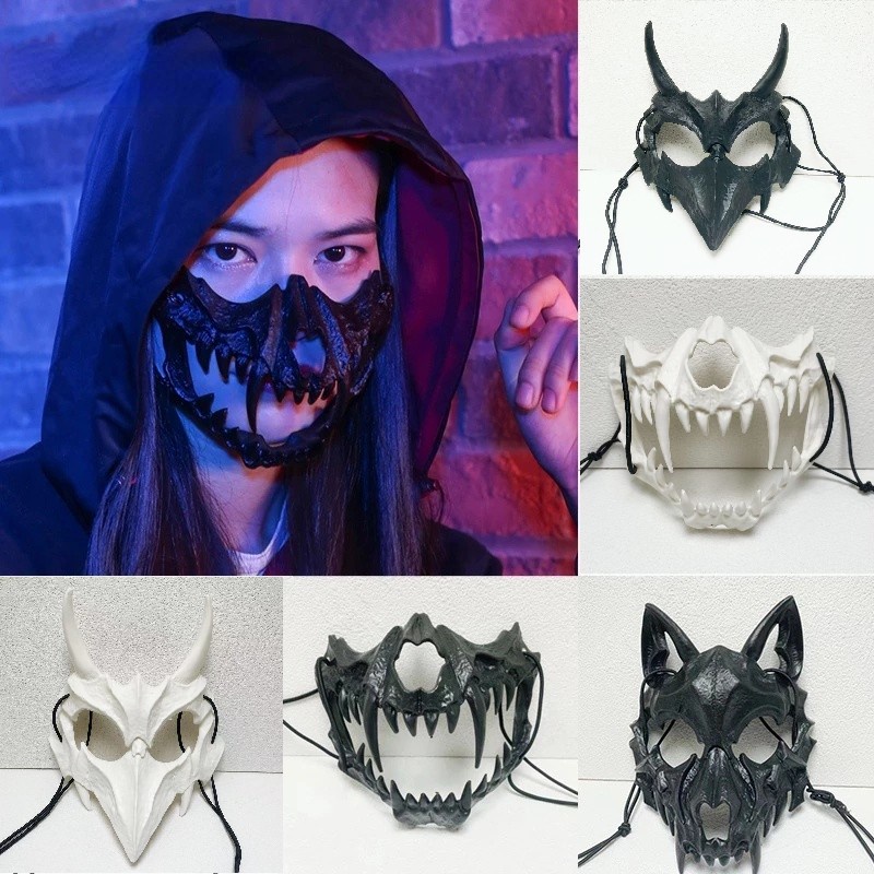 Demon Skull Mask Cool Tiger Skeleton Covers Werewolf Face Masks ...