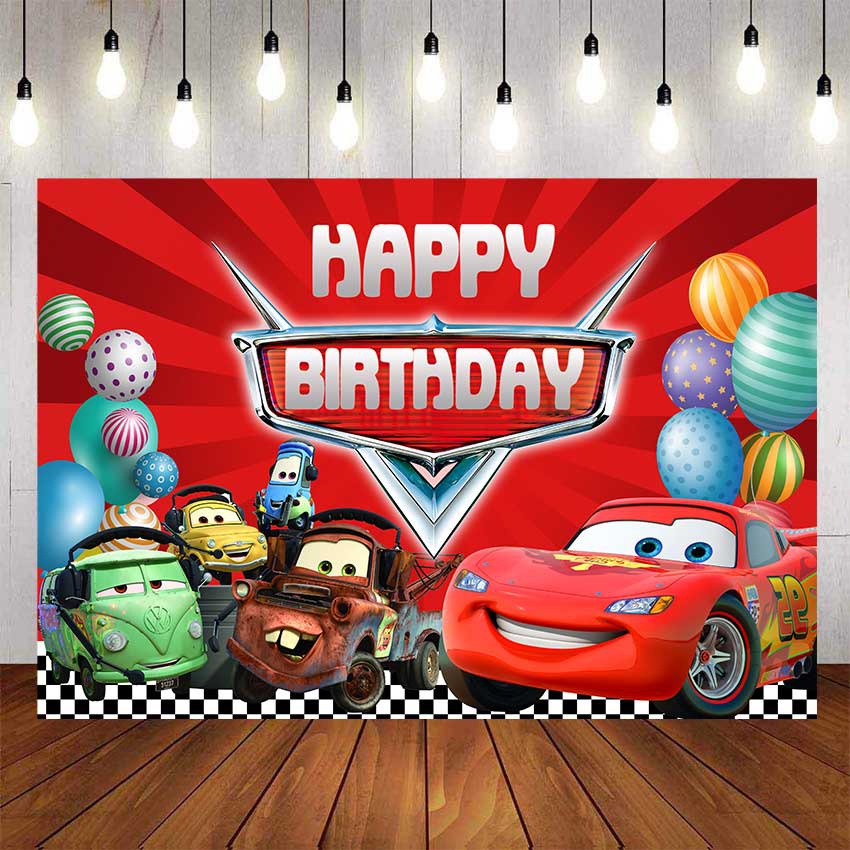 Cars Balloons Birthday Backdrop For Children Photography Baby Shower Kids  Birthday Red Background Birthday Party Decor Custom Name Photo | Shopee  Philippines