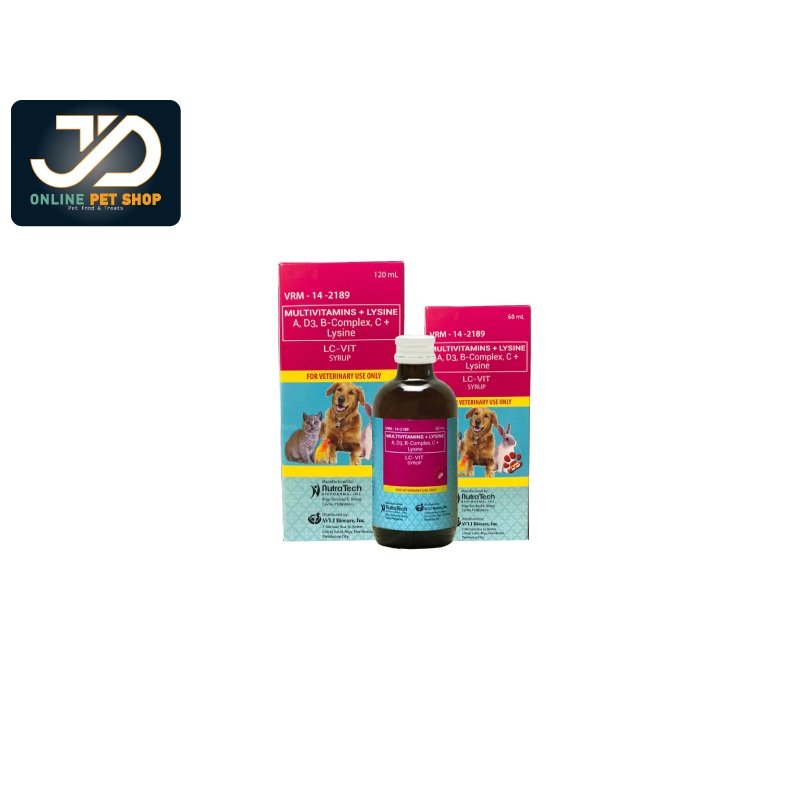 LCVIT Multivitamins + Lysine A, D3 C + 120ml for Dogs and