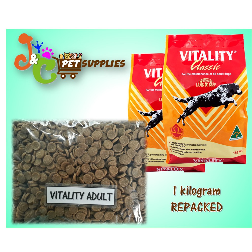 Vitality Dog Food Lamb and Beef Adult and Puppy 1kg ...