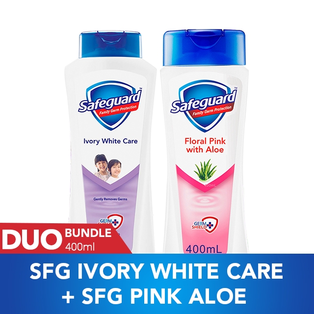 Safeguard Ivory White Care Body Wash (400mL) + Floral Pink with Aloe