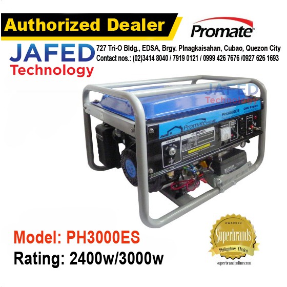 Promate PH3000 3000W/15L Gasoline Generator Shopee Philippines