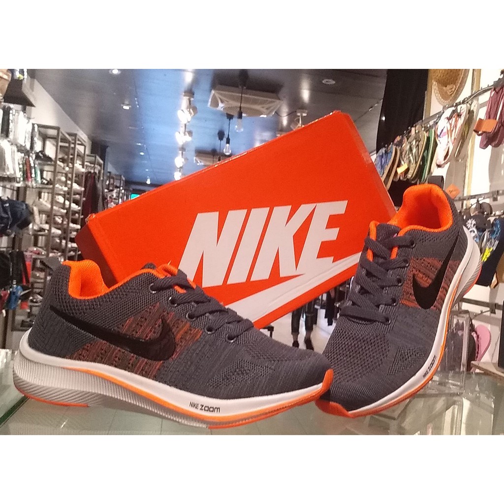 nike shoes gray and orange