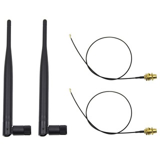 2 x 10ft Cables for rg174 extension 2 x 9dBi 2.4GHz 5GHz RP-SMA Antennas