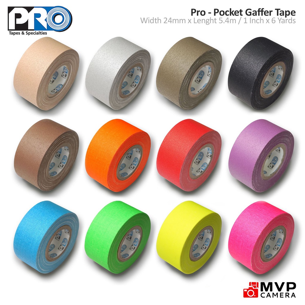 PRO GAFF Gaffers Tape Gaffer 1 Inch X 6 Yards Standard and Fluorescent
