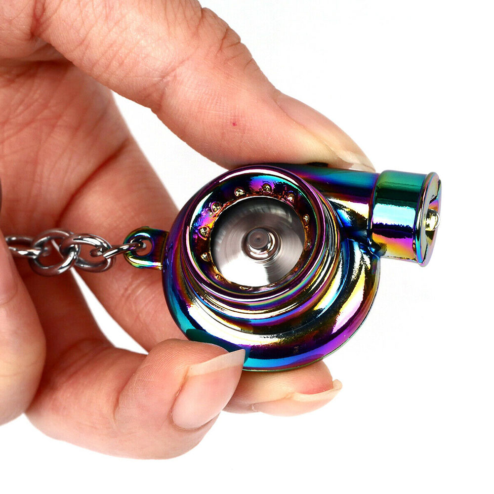 Neo Turbo Keychain Keyring Rainbow LED Light BOV Sound Turbocharger Car