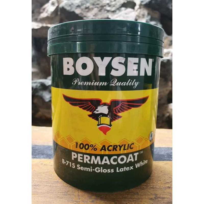 Semi Gloss Latex 715 White 1L Boysen Permacoat Acrylic Paint 1 Liter
